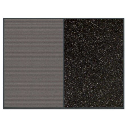 United Visual Products Sliding Door Indoor Enclosed Corkboard, 9 UV9011ACS-BLACK-SURF